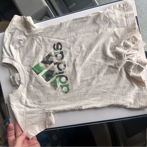 Adidas Baby Onesie (cream w camo logo) - size 6 mo